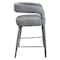 Homeroots 25" Gray Metal and Fabric Low Back Counter Height Bar Chair 558308 - alternate 2
