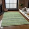 Homeroots 9' X 12' Artichoke Green And Olive Green Striped Washable Indoor Outdoor Area Rug 577791 - alternate 2
