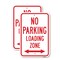 Signmission No Parking Loading Zone With Double Arrow, 18'' X 24'' 2 Signs, Heavy Gauge Aluminum, 2PK A-1824-2PACK-25022 - alternate 1