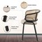 Leisuremod Ervilla Dining Arm Chair with Wicker Back and Leather Seat in Beige EC20BG-L - alternate 2