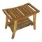 Homeroots Contemporary Teak Shower Bench With Shelf In Natural Finish 376723 - alternate 2