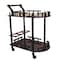 Homeroots 24in Dark Brown Rolling Bar Cart 470339 - alternate 1