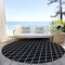 Homeroots 8' Black And Ivory Round Geometric Washable Indoor Outdoor Area Rug 596083 - alternate 3