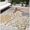 Homeroots 5' X 7' Ivory Orange and Blue Indoor Outdoor Area Rug 527629 - alternate 2
