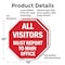 Signmission All Visitors Must Report to Main Of, 10 inch X 10 inch, Aluminum Metal Signs, 2PK OC-A-2PACK-10-335 - alternate 3
