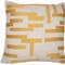 Homeroots 24" Yellow and Ivory Geometric Cotton Blend Throw Pillow With Embroidery 549413 - alternate 1