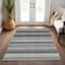 Homeroots 8' X 10' Black Striped Washable Indoor Outdoor Area Rug 576956 - alternate 2