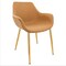 Leisuremod Markley Modern Leather Dining Arm Chair with Gold Metal Legs, Light Brown ECG26BR - alternate 1