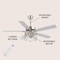 Jonathan Y Max 52" 3-Light Farmhouse Industrial Iron/Wood Mobile-App/Remote-Controlled LED Ceiling Fan, Nickel/W JYL9721C - alternate 3