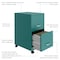 Space Solutions 14.25 in W 2 Drawer Mobile Vertical File Cabinet, Teal 24408 - alternate 3