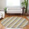 Homeroots 8' Gray Tan And Beige Round Plaid Washable Indoor Outdoor Area Rug 601400 - alternate 3