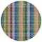 Homeroots 8' Navy Blue Pink And Sage Round Plaid Washable Indoor Outdoor Area Rug 613977 - alternate 2
