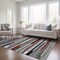 Homeroots 10' X 14' Gray Black And Red Striped Washable Indoor Outdoor Area Rug 613277 - alternate 2