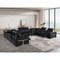 Homeroots Black Italian Leather Power Reclining U Shaped Twelve Piece Sectional With Console 634661 - alternate 2