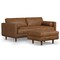 Homeroots 89" Brown Leather Sofa With Ottoman 641077 - alternate 2