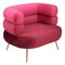 Homeroots 41" Red And Gold Velvet And Upholstered Arm Chair 572296 - alternate 3