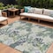 Homeroots 9' X 12' Artichoke Green Lavender And Ivory Botanical Leaves Washable Indoor Outdoor Area Rug 618386 - alternate 1