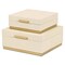 Homeroots Set of Two Cream And Gold Nesting Wood Box With Lid, 2PK 712929 - alternate 2