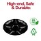 Smarty Had A Party Black Big 6Partition Round Disposable Plastic Trays 24 Trays, 24PK 2669-B-CASE - alternate 4