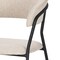 Homeroots Light Gray and Black Upholstered Fabric And Metal Open Back Dining Arm Chair 605881 - alternate 2