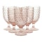 Martha Stewart 6 Piece 14.2 Ounce Clear Glass Hobnail Goblet Drinkware Set in Pink 120570.01 - alternate 1