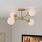 Vaxcel Orbit 20-in W Brass Industrial Sputnik Semi Flush Mount Ceiling Light White Glass C0268 - alternate 2