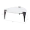 Homeroots 36" White and Black Sintered Stone Faux Leather And Steel Triangle Coffee Table 565004 - alternate 3