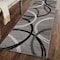 World Rug Gallery Modern Wavy Circles Design Runner Rug 2 ft 7 in x 6 ft Gray 377GRAY27X6 - alternate 1