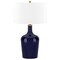 Homeroots 25" Blue Glass Urn Table Lamp With White Drum Shade 546130 - alternate 4
