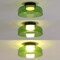 Jonathan Y Kalmar 12" Modern Minimalist Iron/Glass Dimmable Integrated LED Flush Mount, Green/Black JYL7153B - alternate 3
