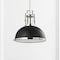 Jonathan Y Homer 13" 1-Light Modern Industrial Metal LED Dome Pendant, Black/Chrome JYL9536B - alternate 2