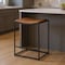 Homeroots Brown and Black Genuine Leather and Iron Backless Counter Height Bar Chair 605941 - alternate 2