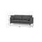Homeroots 90" Gray Fabric Sofa With Ottoman With Black Legs 641062 - alternate 2