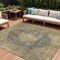Homeroots 9' X 12' Charcoal And Beige Medallion Washable Indoor Outdoor Area Rug 616464 - alternate 1