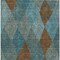 Homeroots 9' X 12' Teal Blue Aqua And Brown Argyle Washable Indoor Outdoor Area Rug 613739 - alternate 2