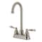 Kingston Brass Double-Handle 4" Centerset High-Arc Bar Faucet, Brushed Nickel FB8498NFL - alternate 1