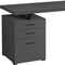 Homeroots 47" Gray and Black Wood and Metal Sled Computer Desk With Three Drawers 489910 - alternate 2
