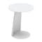 Homeroots 16" White Aluminum Rounded Outdoor Side Table 556544 - alternate 2