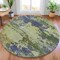 Homeroots 8' Purple Olive Green And Taupe Round Abstract Washable Indoor Outdoor Area Rug 630743 - alternate 2