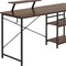 Homeroots 59" Walnut Wood and Stainless Steel L Shape Computer Desk 723781 - alternate 2