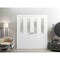 Vdomdoors Sliding Closet Double Bi-fold Doors, Mela 7012 White Silk with Frosted Glass, Sturdy Tracks Molding MELA7012DBF-WS-72 x 80 (4* 18x80) - alternate 2