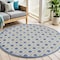 Homeroots 4' Blue And Gray Round Geometric Indoor Outdoor Area Rug 546850 - alternate 2