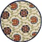 Homeroots 4' Navy Blue Beige Green Blue And Red Round Floral Indoor Outdoor Area Rug 546782 - alternate 3