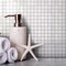 Apollo Tile Skosh 11.6inx11.6in Glossy Baby Powder White Glass Mosaic Wall and Floor Tile 18.69 sqft/case, 20PK APLNB88WH114A - alternate 3