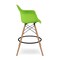 Homeroots 28" Green And Brown Heavy Duty Plastic And Solid Wood Low Back Counter Height Bar Chair 520678 - alternate 2