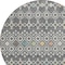 Homeroots 8' Gray Ivory And Gold Round Geometric Washable Indoor Outdoor Area Rug 612180 - alternate 3