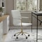Martha Stewart Taytum Upholstered Office Chair in White/Polished Brass CH-142370-WH-GLD-MS - alternate 2