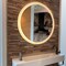 Fab Glass And Mirror LED Round Vanity Mirror, Wall Mounted Lighted Vanity Makeup Mirror with Anti Fog Dimmable Touch HC39RD - alternate 3