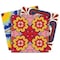 Homeroots 12" X 12" Pink, Red and Yellow Auguri Geo Peel and Stick Removable Tiles 555950 - alternate 2
