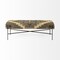 Homeroots 55in Green Brown and Black Upholstered Abstract Cotton Blend Bench 376186 - alternate 1